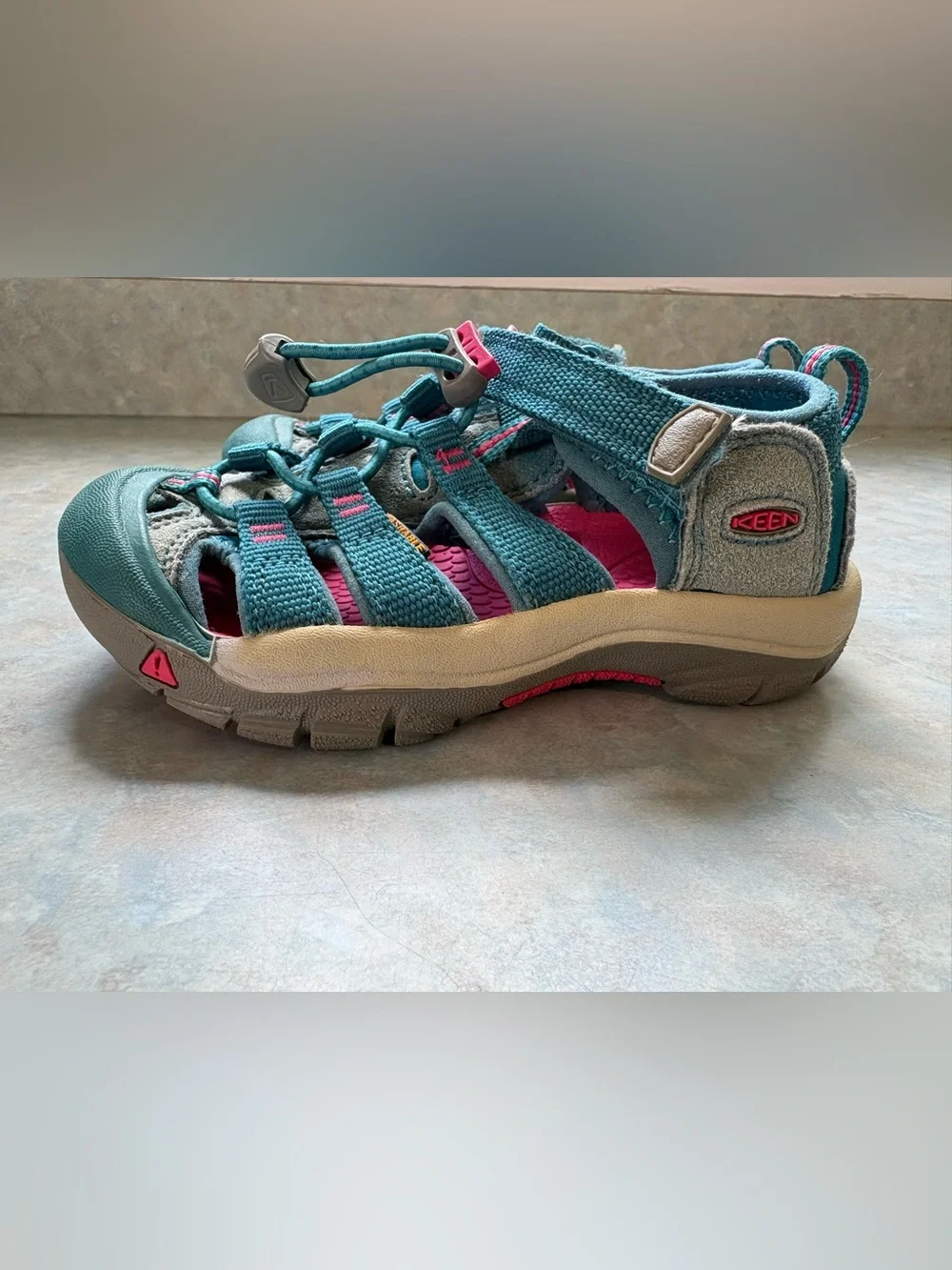 Keen Kids Teal and Pink Closed-Toe Water Sandals